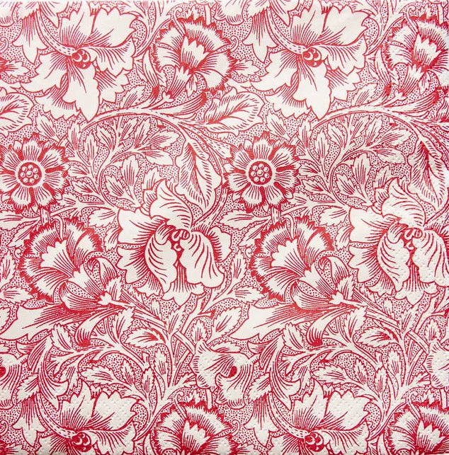 Havi Cocktail Napkin WM Pink and Poppy Red