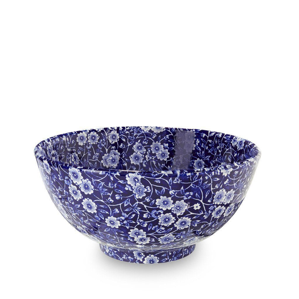 Blue Calico Medium Footed Bowl 20cm