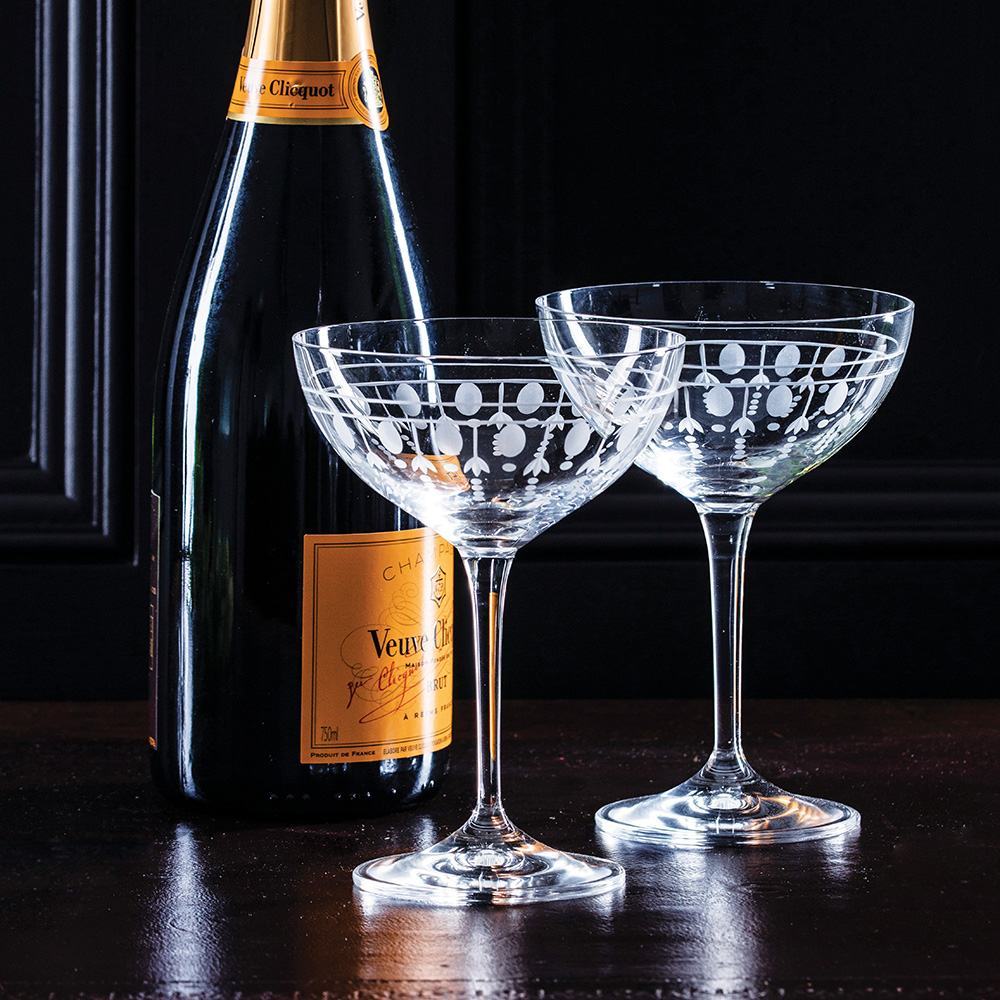 Nouveau Champagne Saucer Set of 2