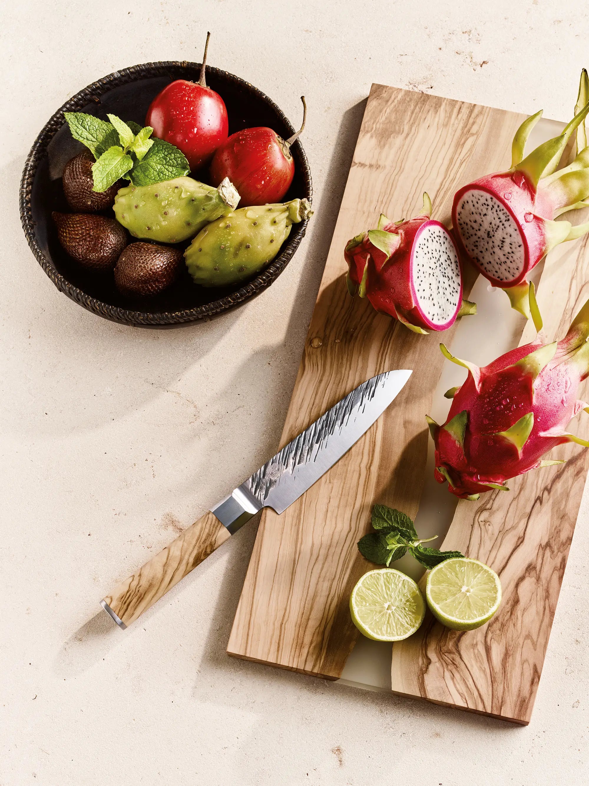 Olive Wood Santoku Knife 13cm