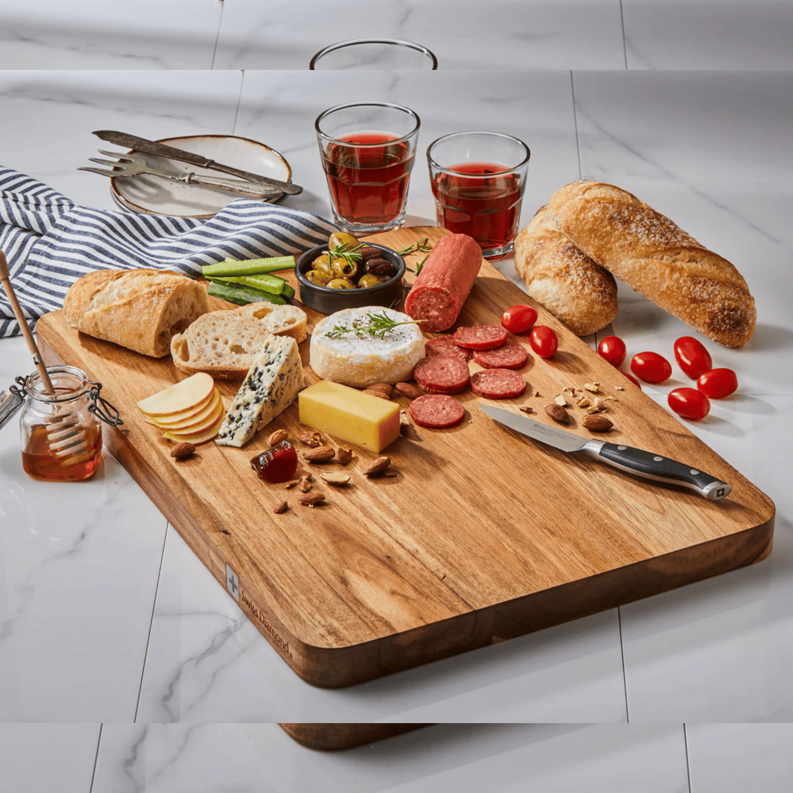 Long Grain Acacia Cutting Board 40x30x3cm