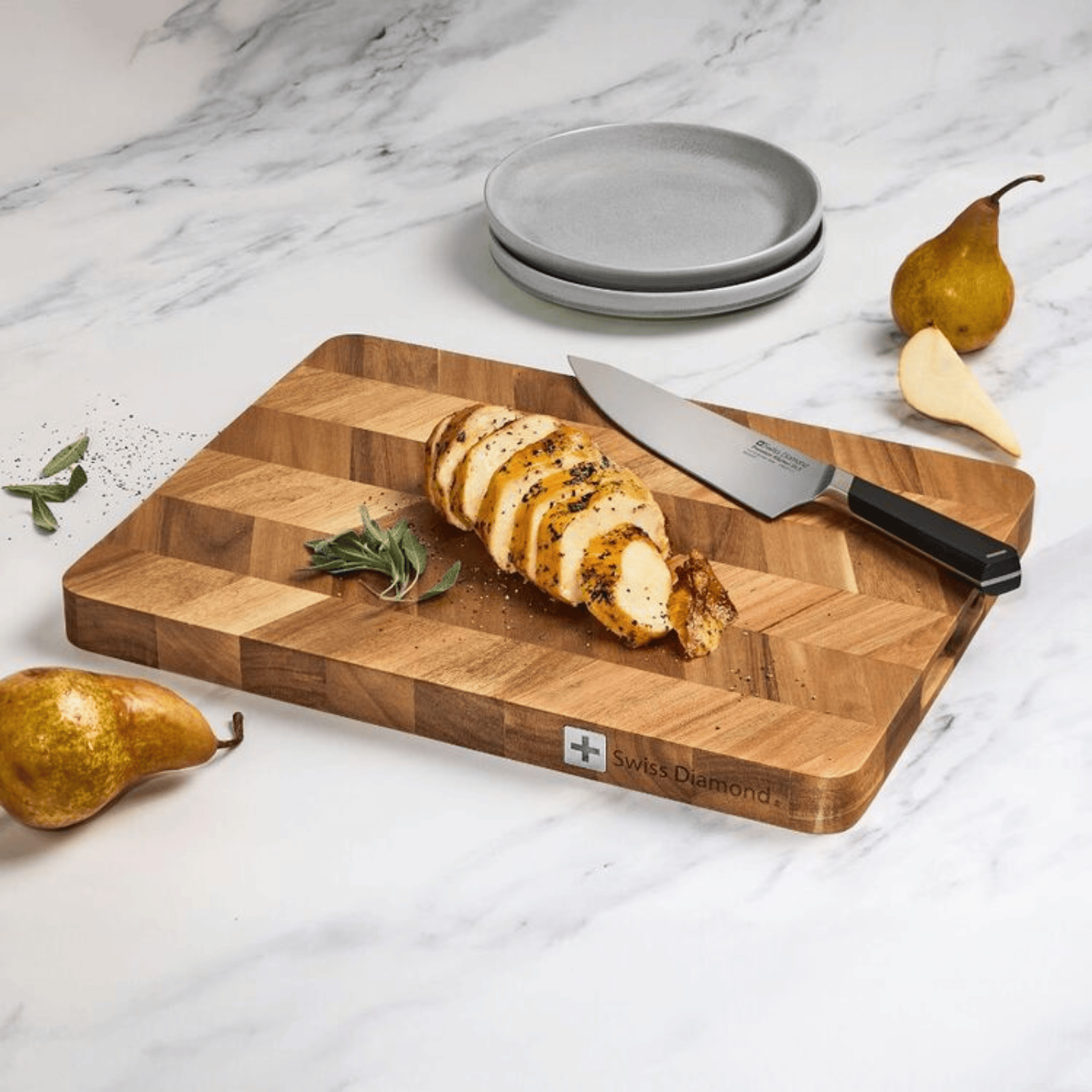 Rectangular Herringbone Cutting Board 40x30x3cm
