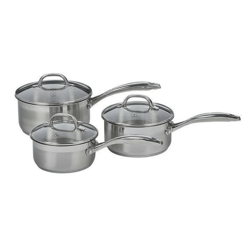 Premium Steel Saucepan Set of 3