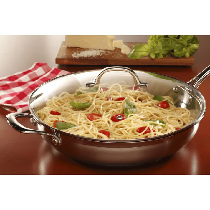 Premium Steel 32cm Saute Pan with Lid