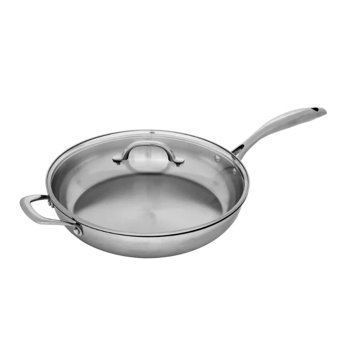 Premium Steel 32cm Saute Pan with Lid