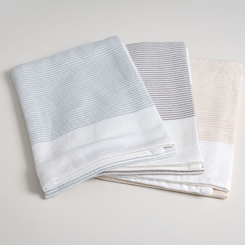 Thirsty T Teatowel 3 Pack Beige/Taupe/Duck Egg