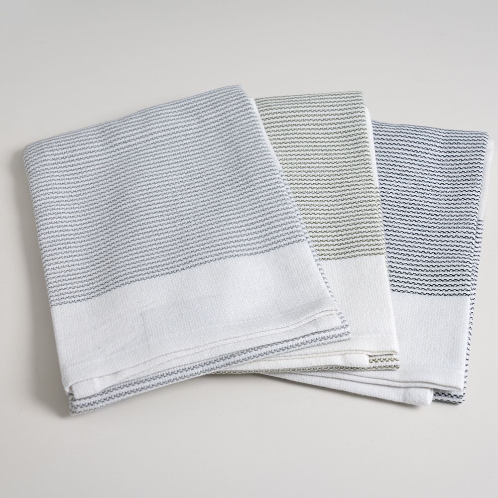 Thirsty T Teatowel 3 Pack Smoke/Olive/Ash