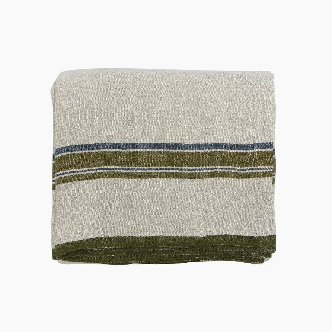 Green Selvedge Stripe Linen Napkin