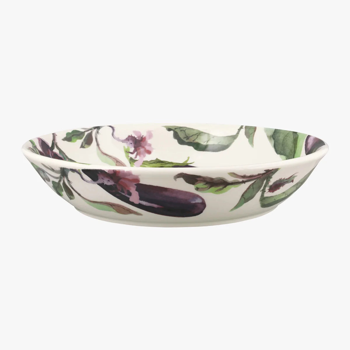 Vegetable Garden Aubergine & Flowers/Med Pasta Bowl