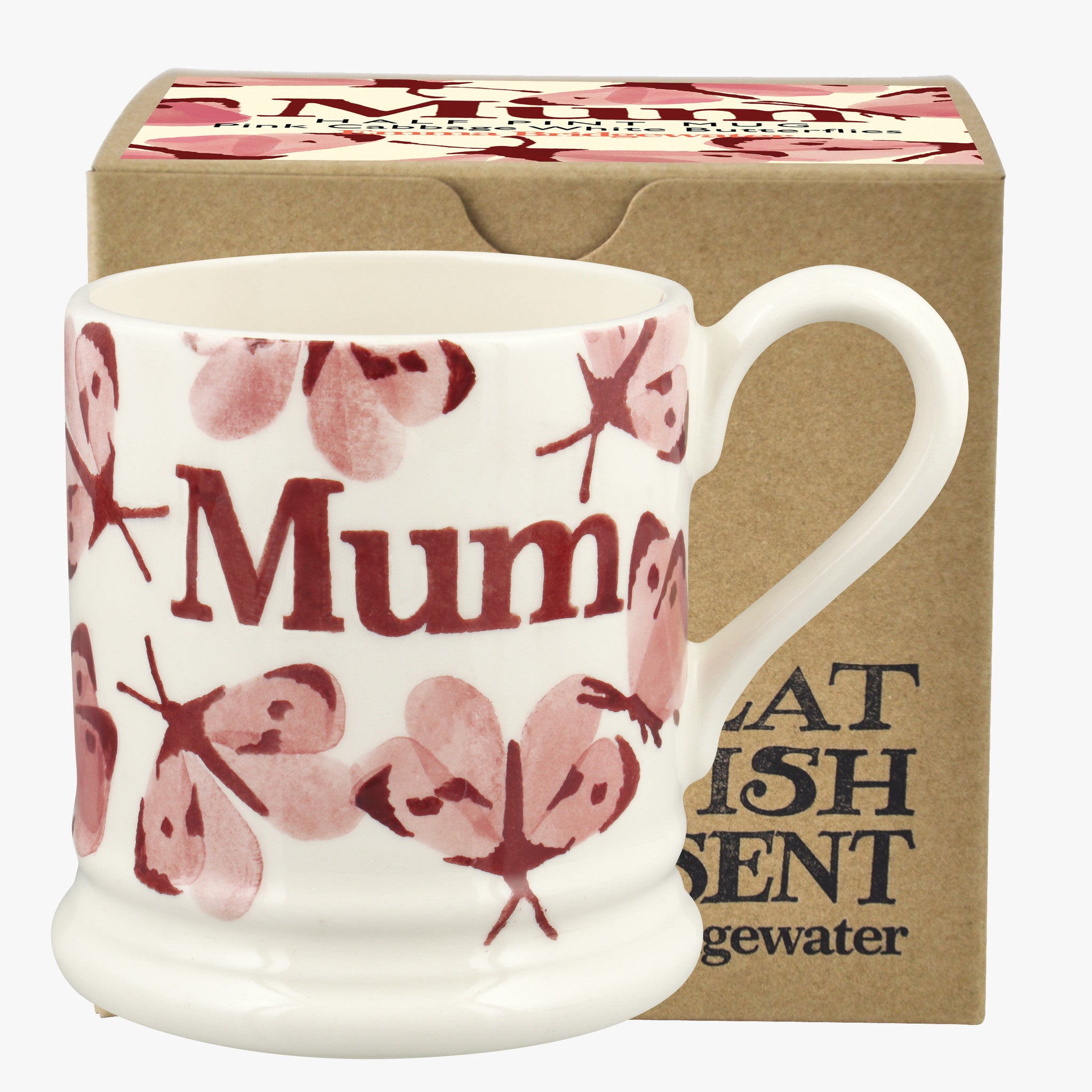 Half Pint Mug Pink Cabbage White Butterfly Mum