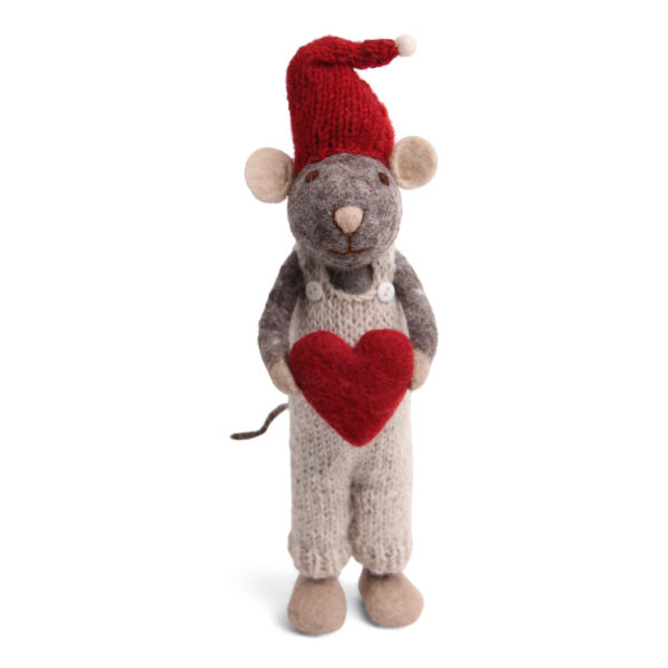 Big Grey Mouse with  Heart