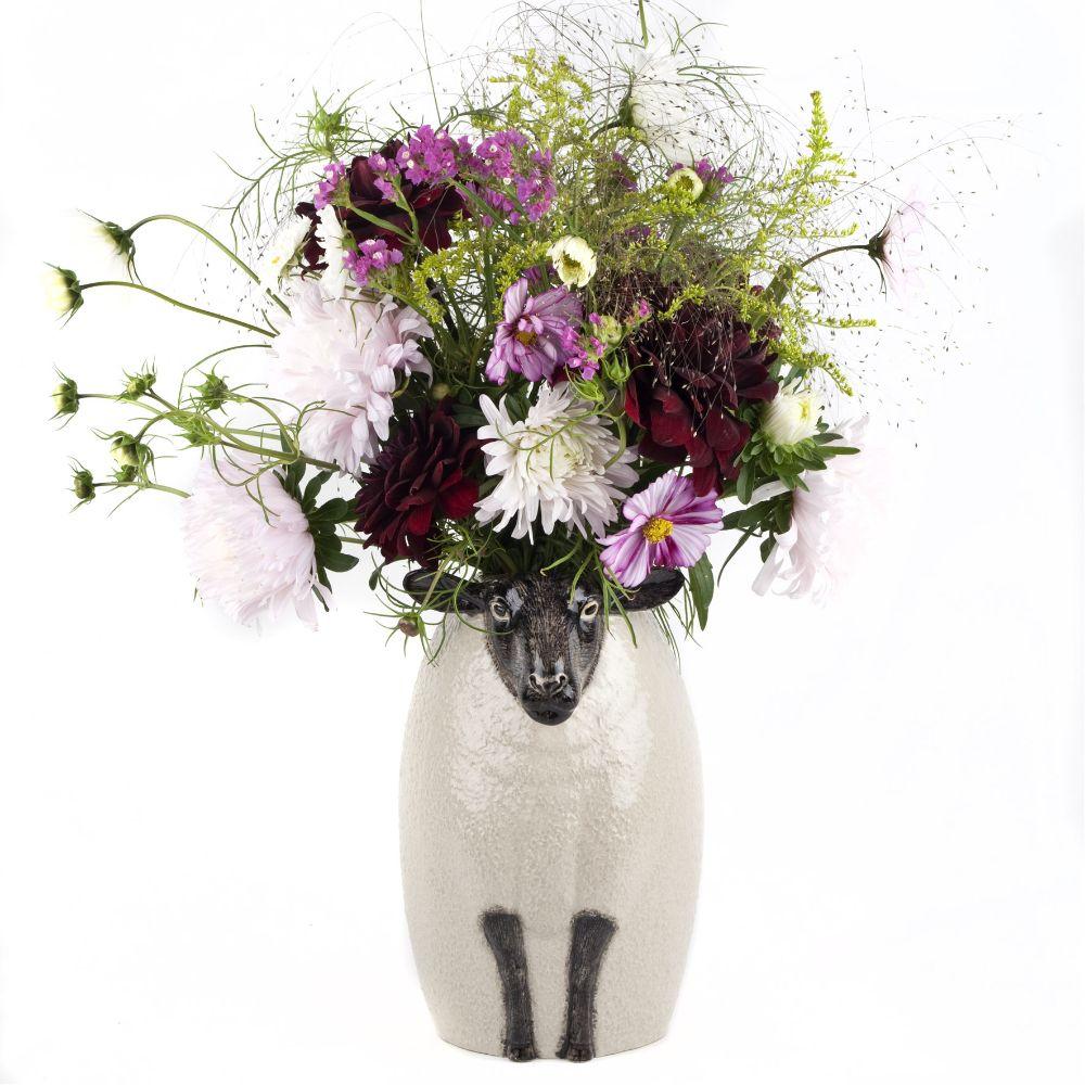Black Faced Suffolk Sheep Flower Vase