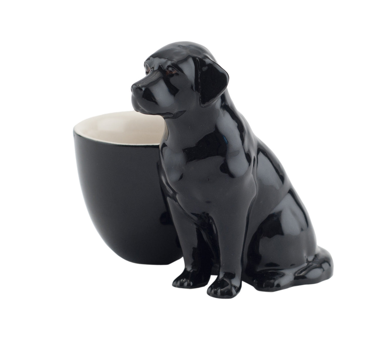 Black Lab with Egg Cup