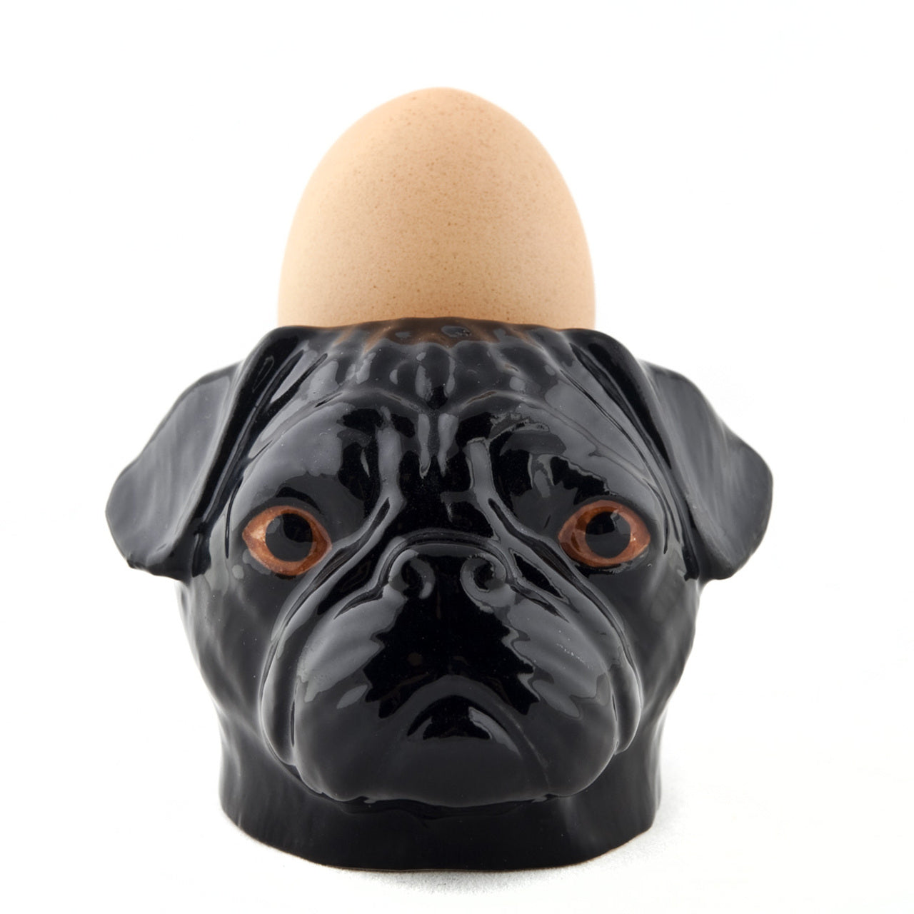 Black Pug Face Egg Cup