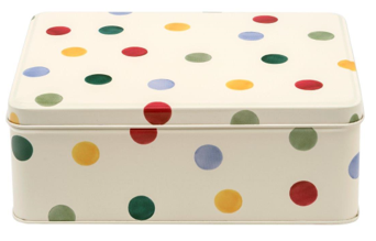 Polka Dot Rectangle Tin