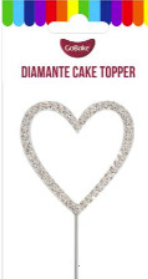 Silver Diamante Cake Topper