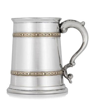 1 Pint Tankard with Brass Bands