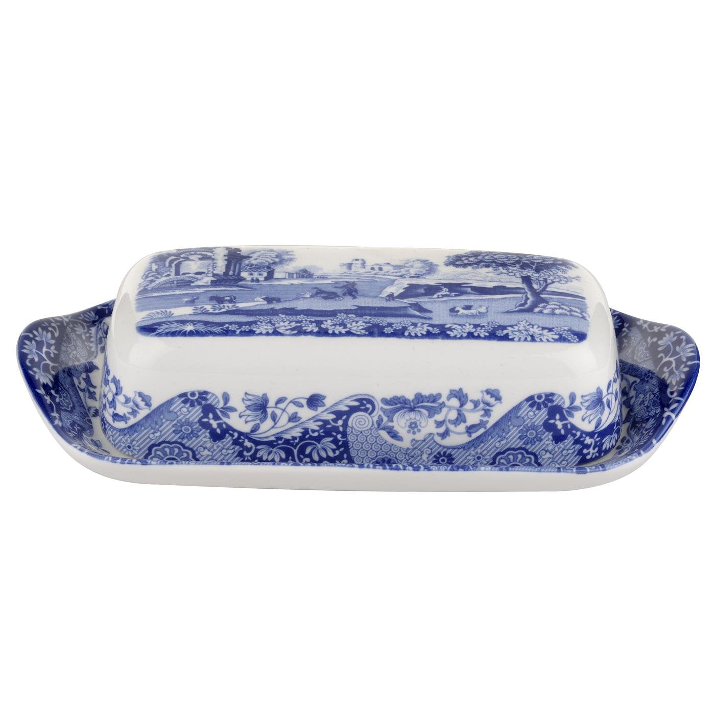 Blue Italian Covered Butter Tray