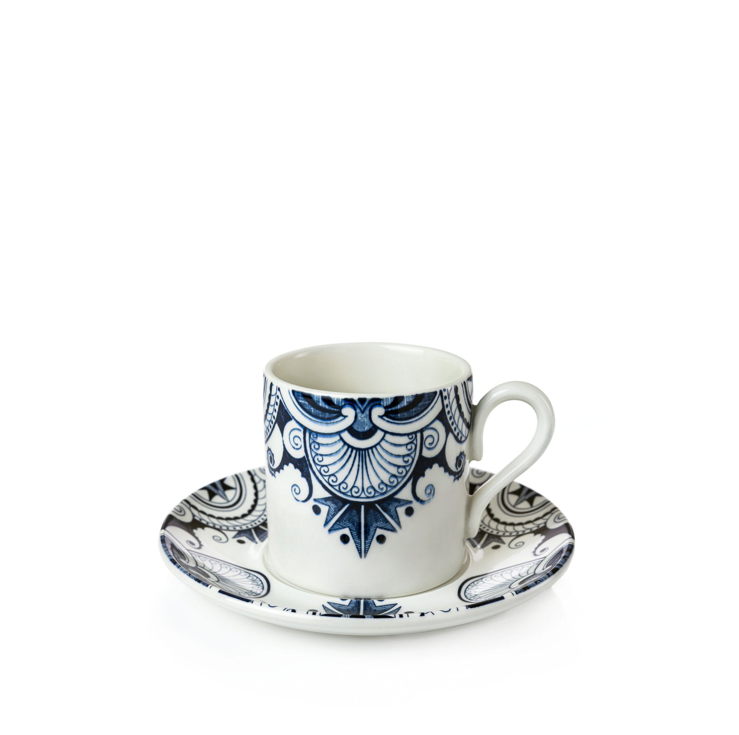 Ink Blue Palisade Coffee Can and Saucer