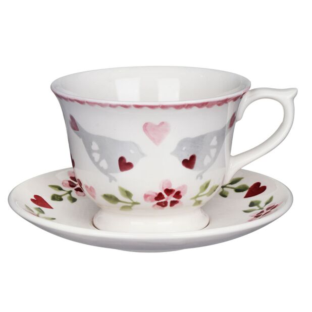 Lovebirds Large Teacup & Saucer