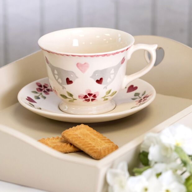 Lovebirds Large Teacup & Saucer