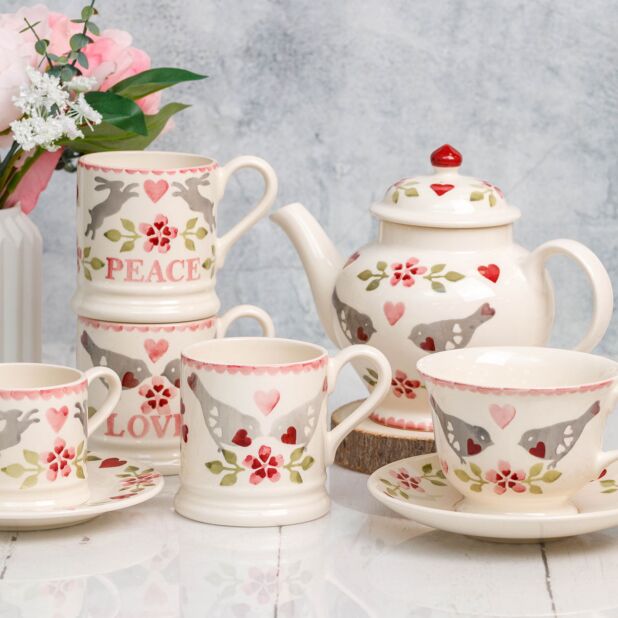 Lovebirds Large Teacup & Saucer