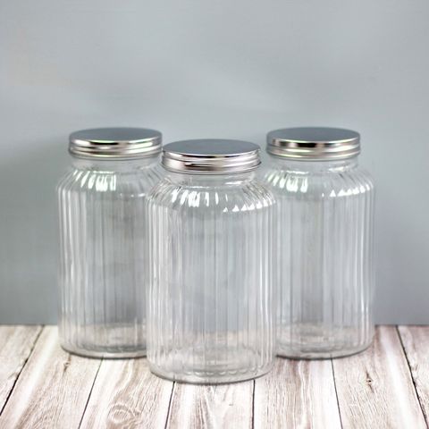 Ribbed Glass Canister