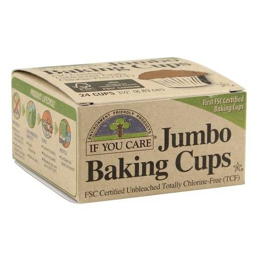 Jumbo Baking Cups, 24Count Packages Unbleached Totally Chlorine-free