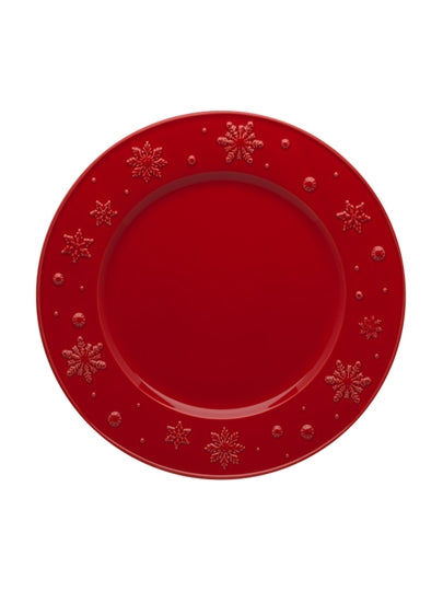 Snowflake Dinner Plate/Red