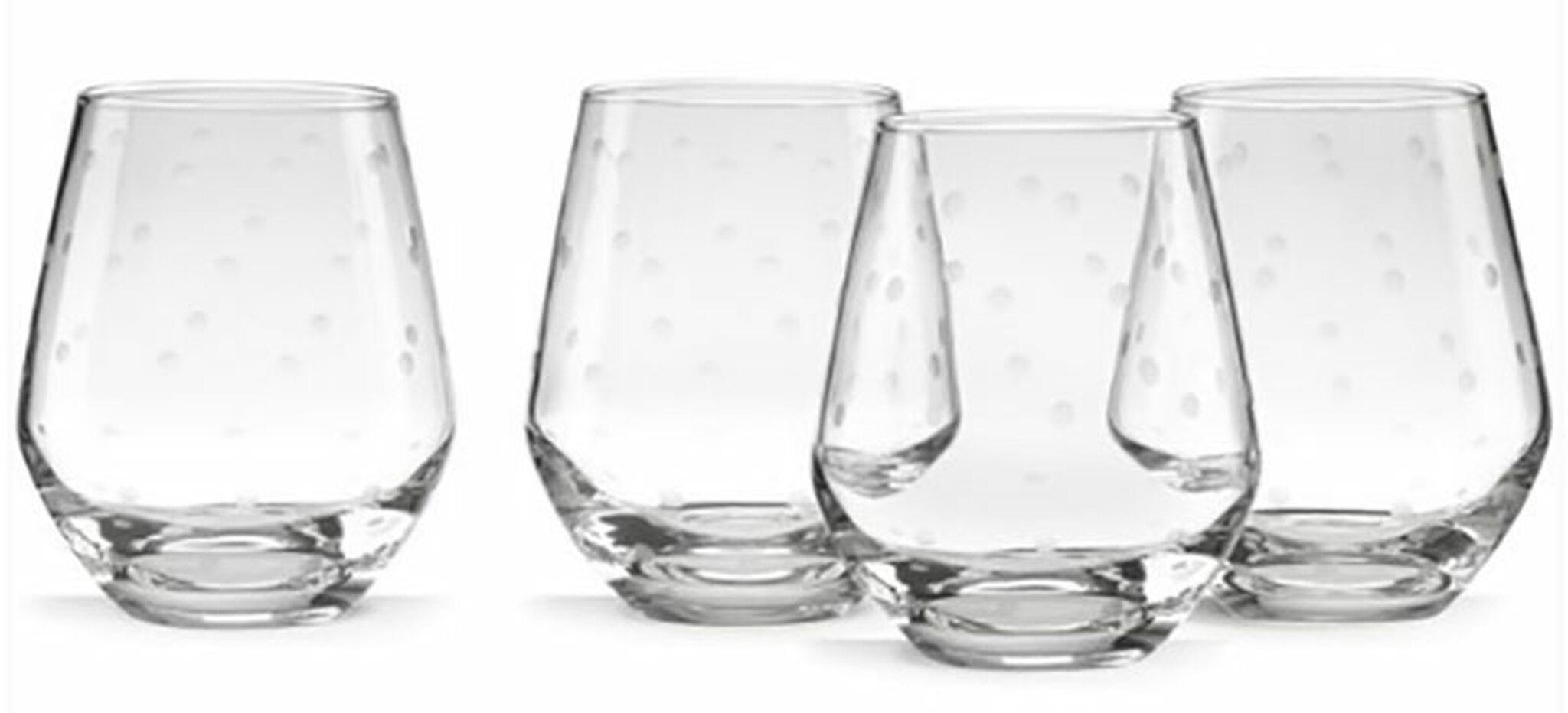 Larabee Dot Stemless Wine Glasses set of 4