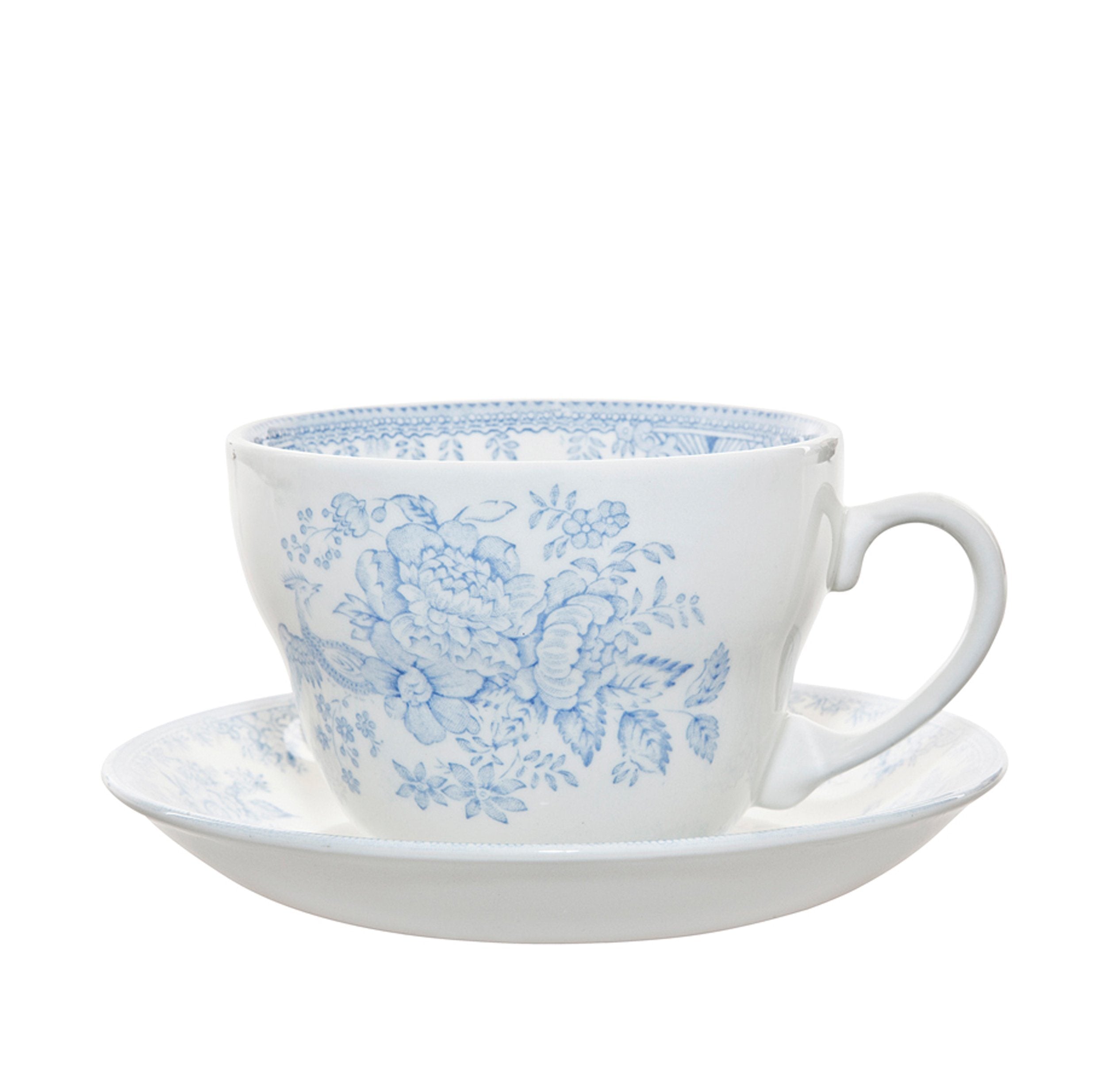 Blue Asiatic Pheasant Breakfast Cup and Saucer